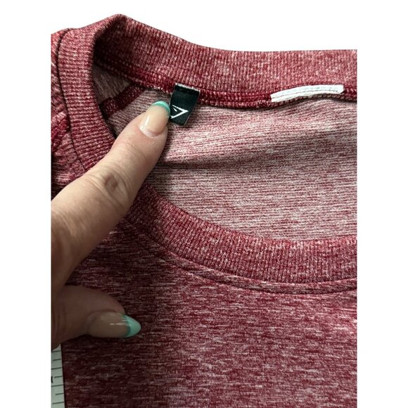 Gymshark Set Adapt Ombre Seamless Leggings & Long Sleeve Crop Top Burgundy Mediu - Picture 5 of 16